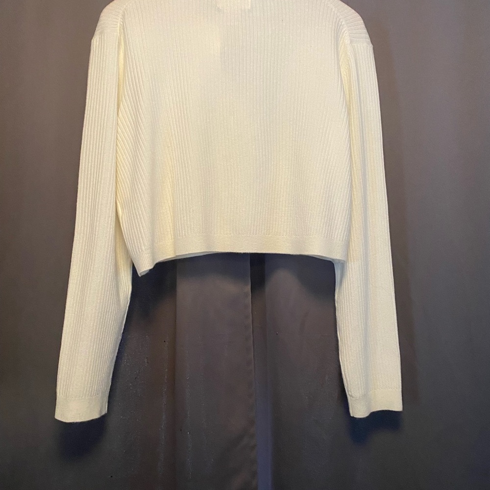Jessica Simpson Ivory Ribbed Cardigan - Picture 2 of 3